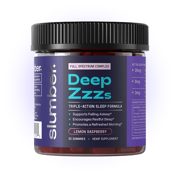 Slumber sleep gummies jar, dark label