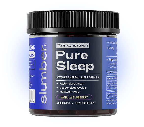 Slumber sleep gummies jar, dark label