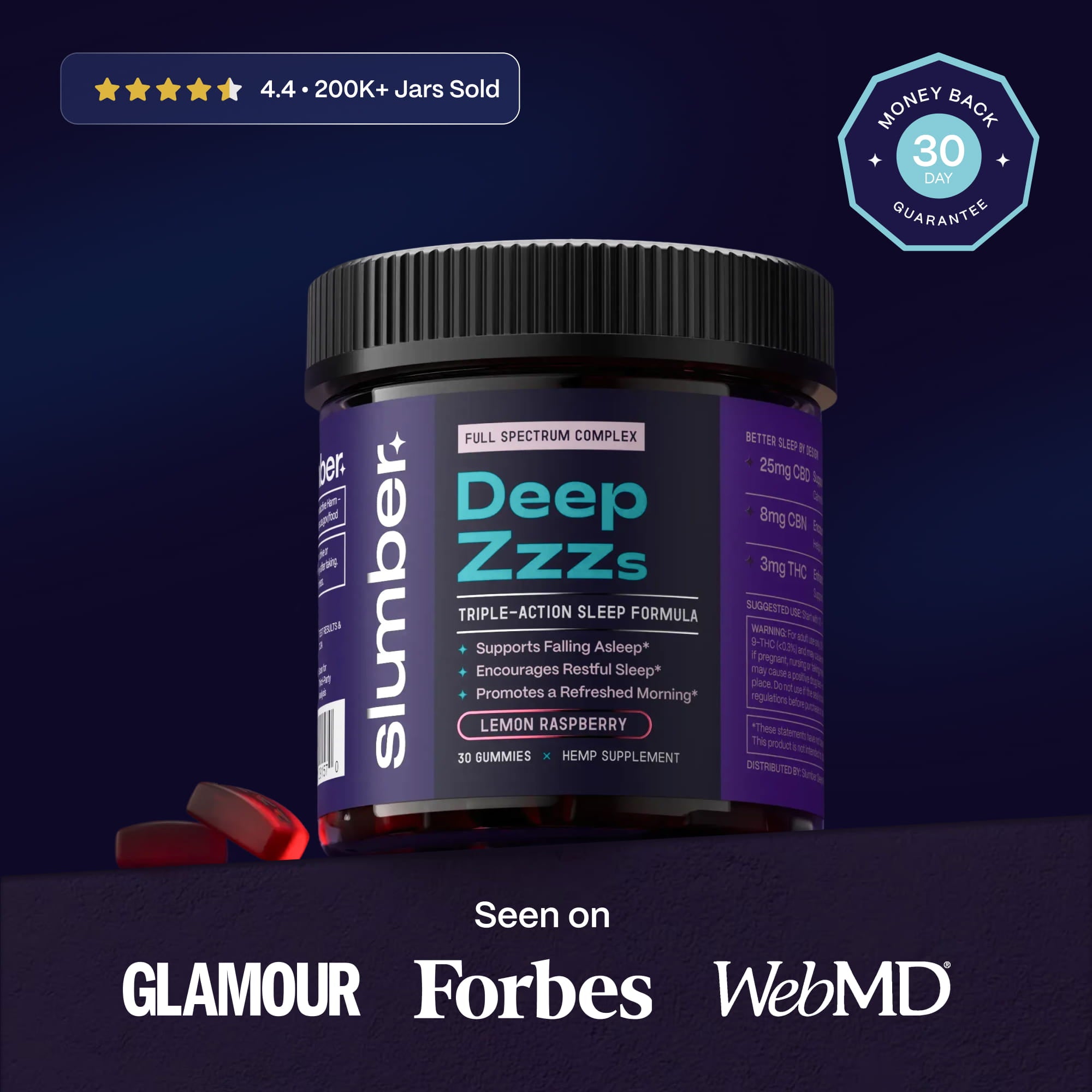 Deep Zzzs CBD CBN THC Gummies For Sleep