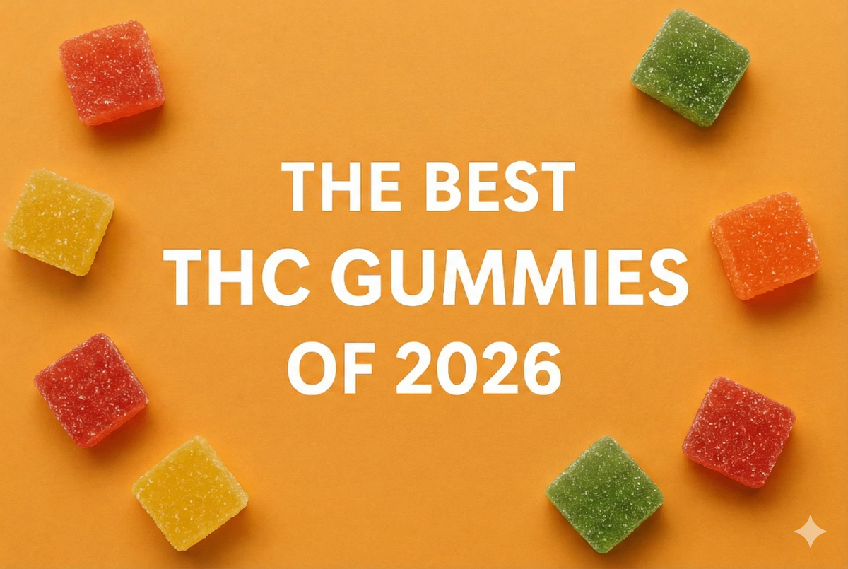 multi colored gummies on solid background