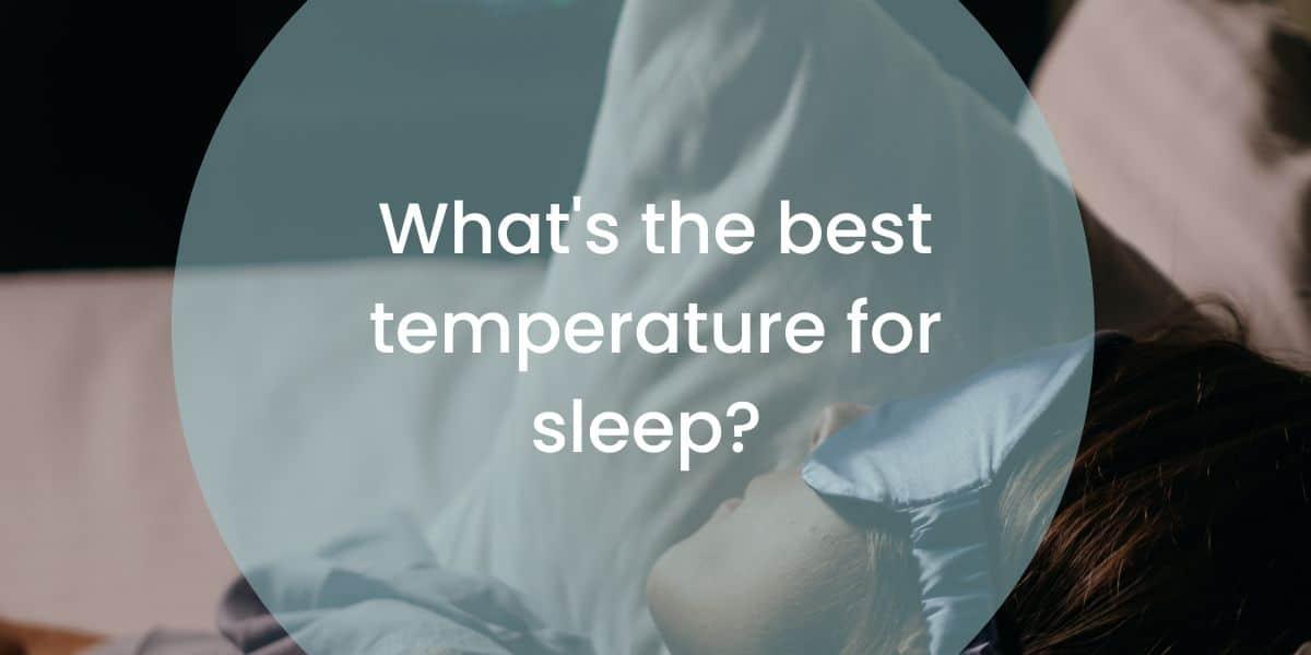 Inquisitive banner asking 'What's the best temperature for sleep?' with an image of a person sleeping comfortably, suggesting a peaceful rest environment.