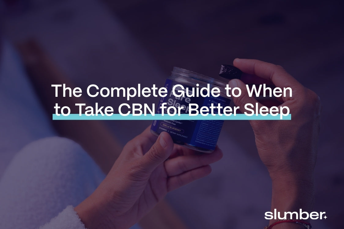 open jar of pure sleep gummies by slumber 