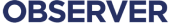 'Logo with the word 'OBSERVER' in blue text.'